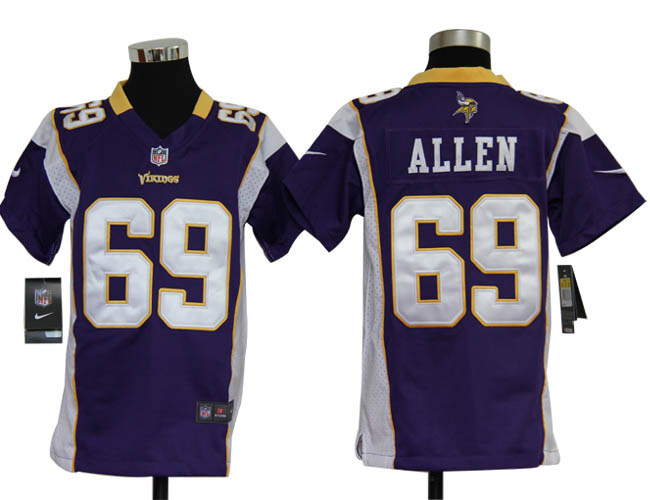 youths Jersey nike Minnesota Vikings 69 Jared Allen Purple Game